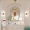 Crystal Decor Wall Mirror Arch Mirror for Bathroom Bedroom Living Room Entryway
